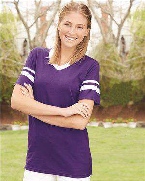 Brand: Augusta Sportswear | Style: 360 | Product: V-Neck Jersey with Striped Sleeves