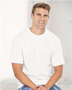 Brand: Bayside | Style: 1701 | Product: USA-Made 50/50 Short Sleeve T-Shirt