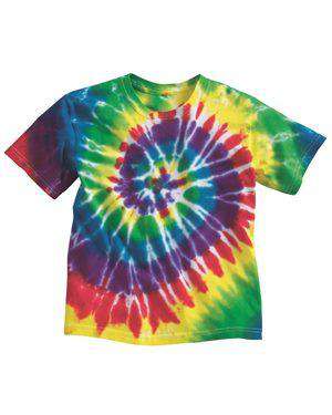 Brand: Dyenomite | Style: 20BMS | Product: Youth Multi-Color Spiral T-Shirt