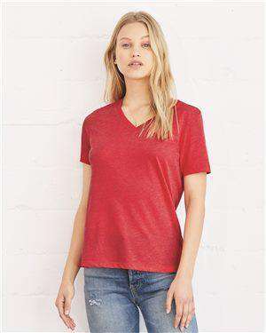 Brand: Bella + Canvas | Style: 6405 | Product: Women's Relaxed Short Sleeve Jersey V-Neck Tee