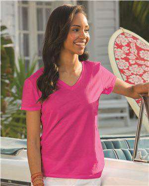 Brand: Fruit of the Loom | Style: L39VR | Product: HD Cotton Women's V-Neck T-Shirt