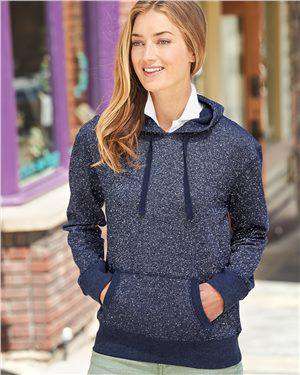 Brand: J. America | Style: 8860 | Product: Women's Glitter French Terry Hooded Pullover