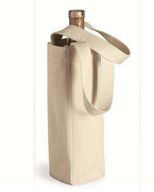 Brand: Liberty Bags | Style: 1725 | Product: 10 Ounce Cotton Canvas Single Bottle Wine Tote