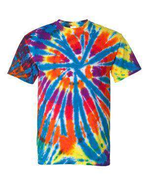 Dyenomite Men's Rainbow Cut-Spiral Tie-Dye T-Shirt - 200TD