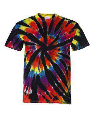 Dyenomite Men's Rainbow Cut-Spiral Tie-Dye T-Shirt - 200TD