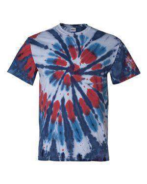 Dyenomite Men's Multi-Color Cut-Spiral Tie-Dye T-Shirt - 200T2