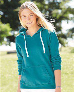Brand: J. America | Style: 8836 | Product: Women's Sueded V-Neck Hooded Sweatshirt