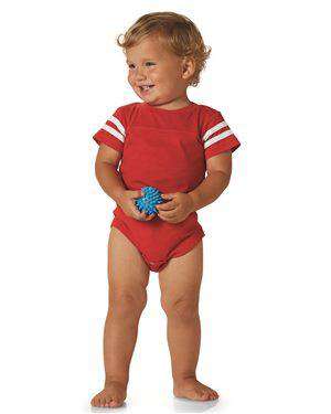Brand: Rabbit Skins | Style: 4437 | Product: Infant Football Fine Jersey Bodysuit