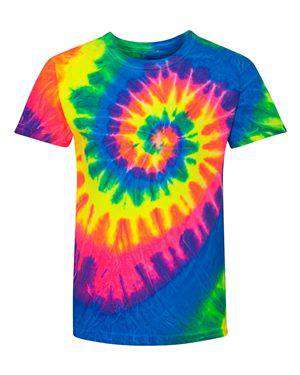 Dyenomite Youth Multi-Color Spiral Tie-Dye T-Shirt - 20BMS