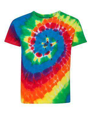 Dyenomite Youth Multi-Color Spiral Tie-Dye T-Shirt - 20BMS