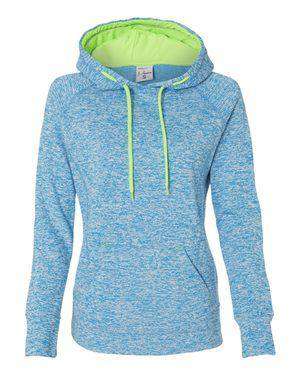 J America Women's Fleck Fleece Hoodie Sweatshirt - 8616