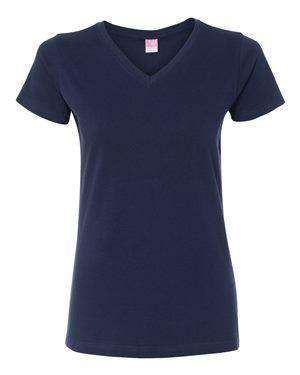 LAT Women's Fine Jersey V-Neck T-Shirt - 3507