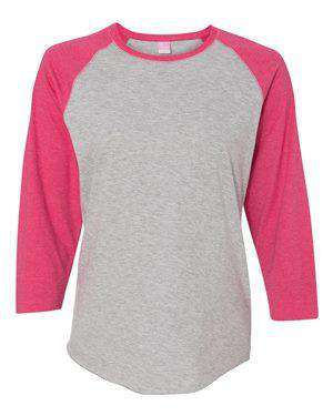 LAT Women's Fine Jersey Raglan Baseball T-Shirt - 3530