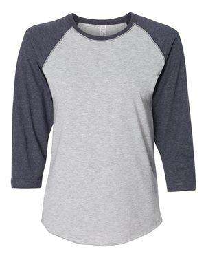 LAT Women's Fine Jersey Raglan Baseball T-Shirt - 3530