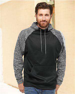 Brand: J. America | Style: 8612 | Product: Colorblock Cosmic Fleece Hooded Pullover Sweatshirt