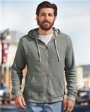 Brand: J. America | Style: 8872 | Product: Triblend Hooded Full-Zip Sweatshirt