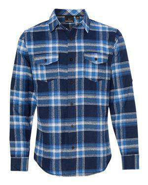 Burnside Men's Pocket Long Sleeve Plaid Flannel Shirt - 8210