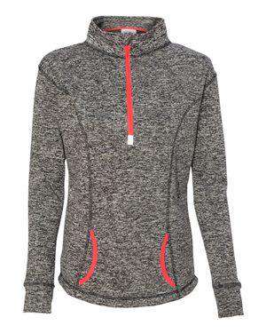 J America Women's Pocket 1/4-Zip Sweatshirt - 8617