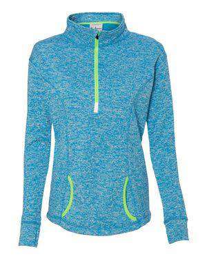 J America Women's Pocket 1/4-Zip Sweatshirt - 8617