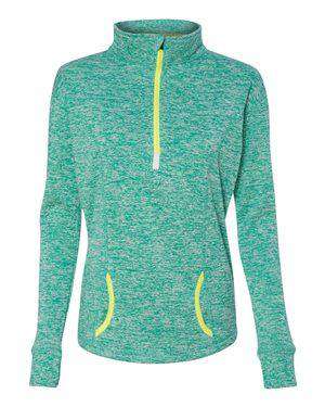 J America Women's Pocket 1/4-Zip Sweatshirt - 8617