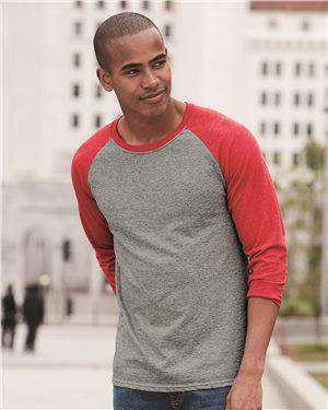 Brand: JERZEES | Style: 601RR | Product: Triblend Three-Quarter Raglan Baseball T-Shirt