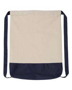 Liberty Bags Contrast Bottom Canvas Cinch Sack - 8876