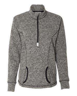 J America Women's Pocket 1/4-Zip Sweatshirt - 8617