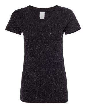 J America Women's Glitter V-Neck T-Shirt - 8136