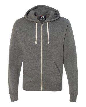 J America Men's Tri-Blend Full-Zip Hoodie Sweatshirt - 8872