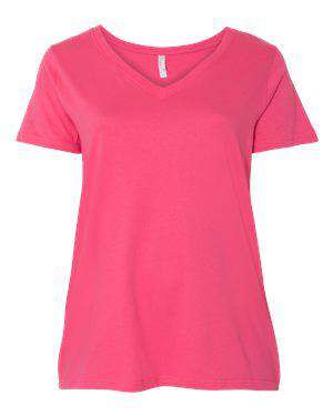 LAT Women's Curvy Collection V-Neck T-Shirt - 3807