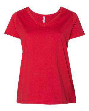 LAT Women's Curvy Collection V-Neck T-Shirt - 3807