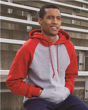 Brand: Russell Athletic | Style: 693HBM | Product: Dri Power® Colorblock Raglan Hooded Sweatshirt