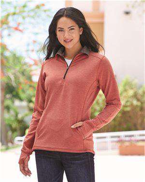 Brand: J. America | Style: 8433 | Product: Omega Stretch Terry Women's Quarter-Zip Pullover