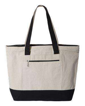 Q-Tees Zipper Canvas Shopping Bag - Q1300