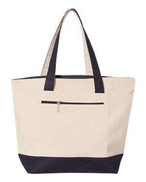 Q-Tees Zipper Canvas Shopping Bag - Q1300