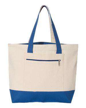 Q-Tees Zipper Canvas Shopping Bag - Q1300