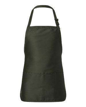 Q-Tees Three-Section Pocket Bib Apron - Q4250