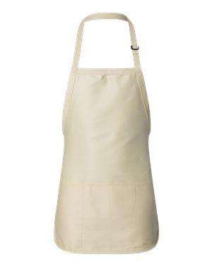 Q-Tees Three-Section Pocket Bib Apron - Q4250