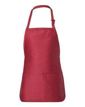 Q-Tees Three-Section Pocket Bib Apron - Q4250