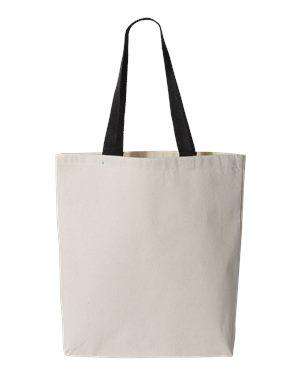 Q-Tees Color Handle Canvas Tote Bag - Q4400