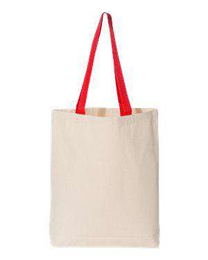 Q-Tees Color Handle Canvas Tote Bag - Q4400