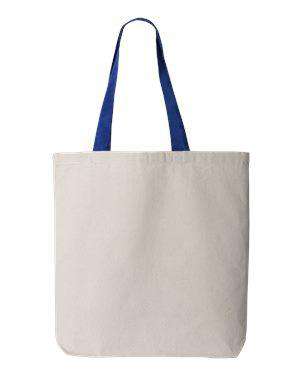 Q-Tees Color Handle Canvas Tote Bag - Q4400