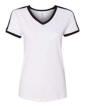 LAT Women's Retro Ringer V-Neck T-Shirt - 3532