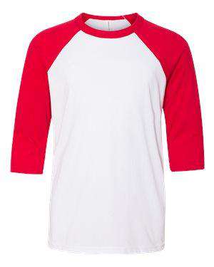 Bella + Canvas Youth 3/4-Sleeve Raglan Baseball T-Shirt - 3200Y