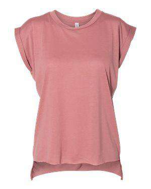 Bella + Canvas Women's Flowy Rolled Cuff Muscle T-Shirt - 8804