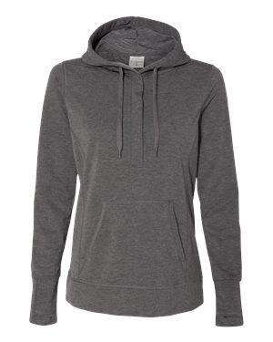 J America Women's Thumb Scuba Neck Hoodie Sweatshirt - 8431