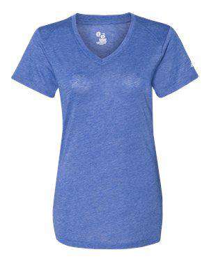 Badger Sport Women's Tri-Blend V-Neck T-Shirt - 4962