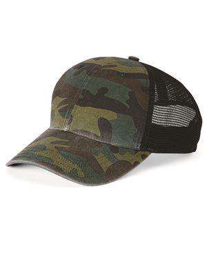 Brand: Richardson | Style: 111P | Product: Camo Washed Trucker Cap