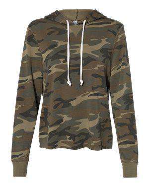 Alternative Women's Raw Edge Hoodie Sweatshirt - 8628