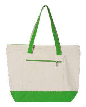 Q-Tees Zipper Canvas Shopping Bag - Q1300